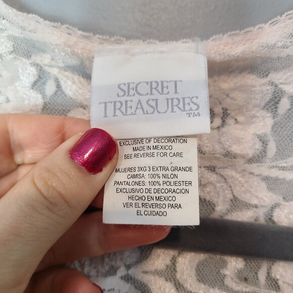 Vintage Lace Top Size 3X Fairy Coquette  Light Pink Beaded Sequin Dainty Cottage - Picture 7 of 10